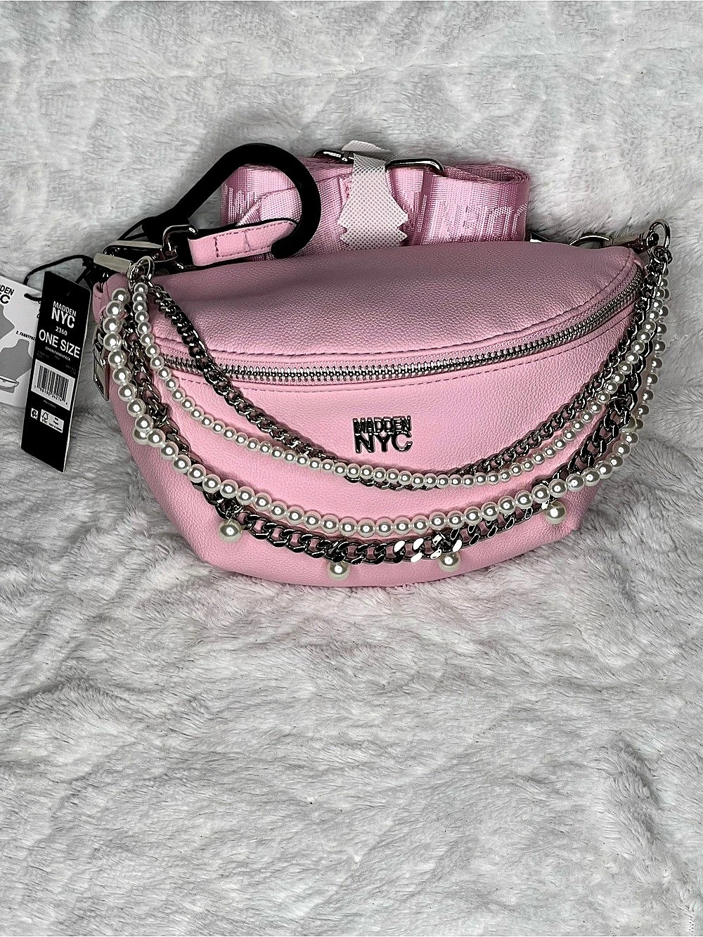Madden NYC Belt Bag Pink Chain NWT